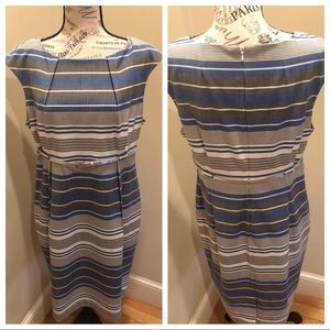 Calvin Klein Belted Striped Sheath Dress
